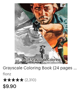 Wild West Grayscale Coloring Book