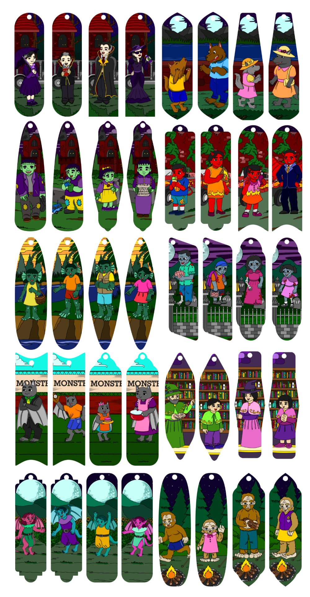 Monsters Bookmarks
