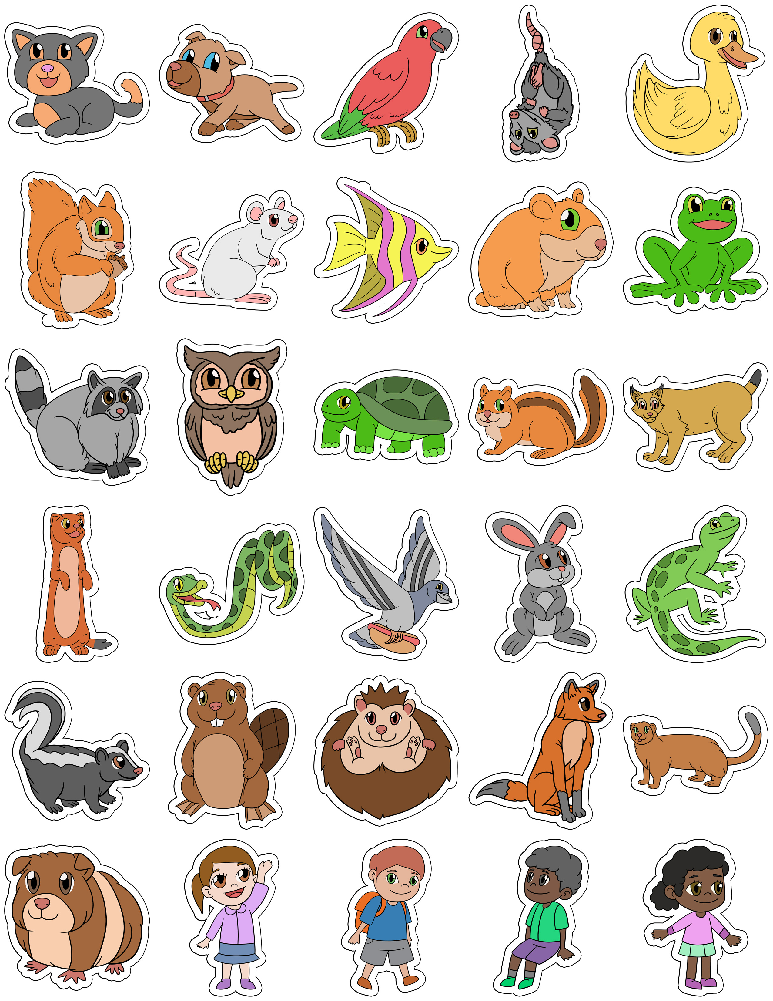 City Animals Stickers